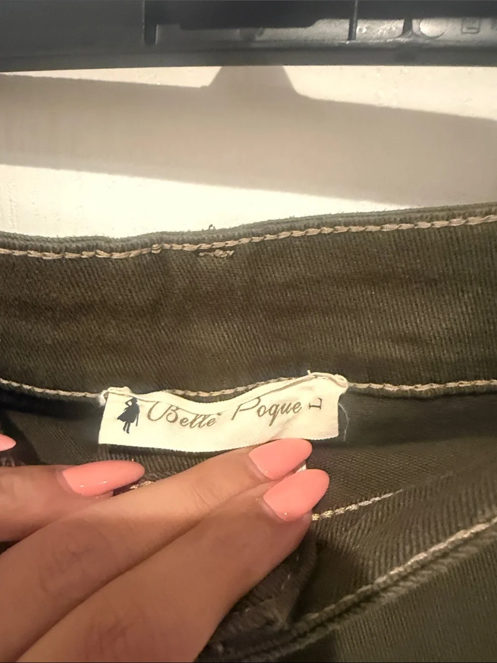 Stretchy denim pencil skirt